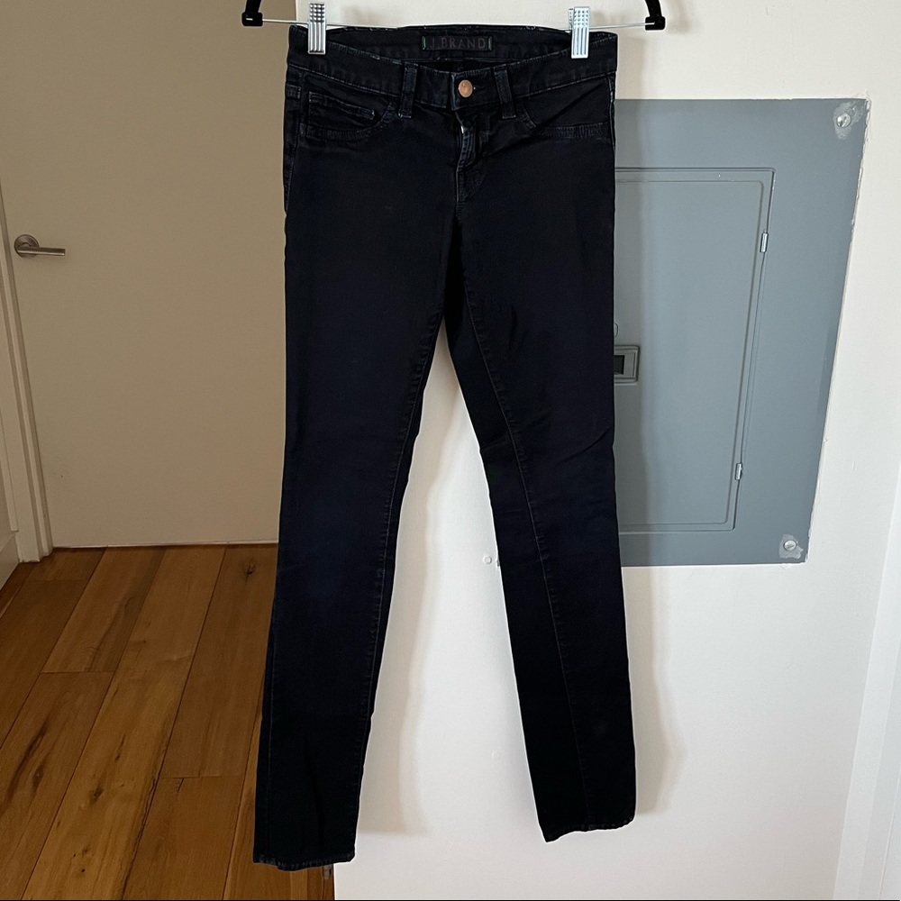 J brand pencil leg / skinny dark wash jeans